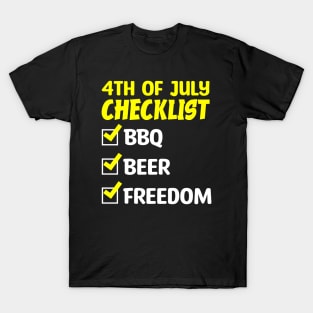 4th of July Celebration Essentials: BBQ, Beer, and Freedom T-Shirt